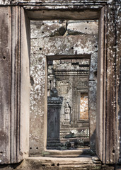 Fototapeta na wymiar Interior view of the 12th Century Banteay Kdei Temple, Cambodia