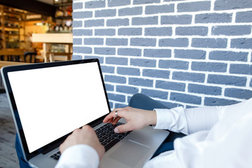 Maine business man working at a computer
