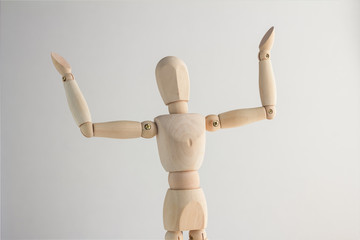 Wooden figure showing up blank space