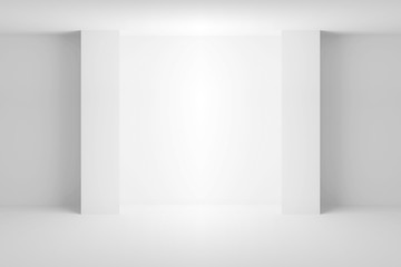  Empty room interior with light niche. 3d illustration