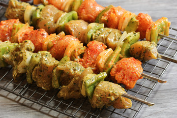 Chicken Ticka Kebab on skewers
