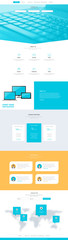One page website template design, vector.