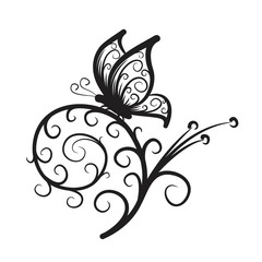 Flower with butterfly. 