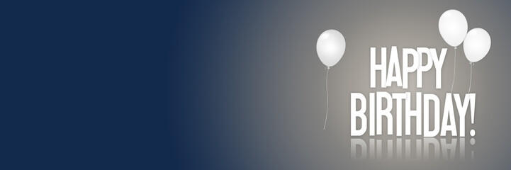 Happy Birthday - Balloons - Website - Anniversary - Banner - Greeting Postcard - Illustration Banner