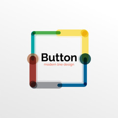 Thin line design geometric button, flat illustration