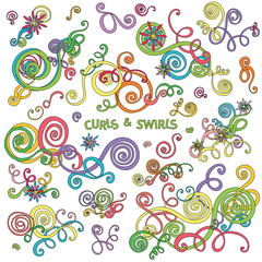 Curls and swirls design elements