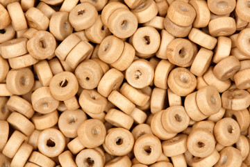 Wooden beads. Texture. Hi tes photo.