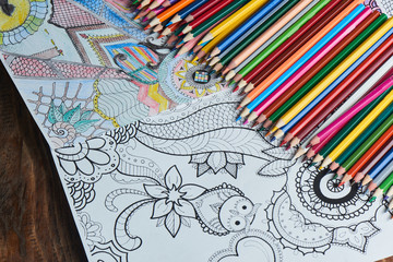 Coloring for adults and color pencils