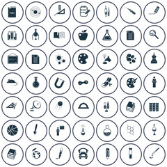 Set of forty nine science and education icons