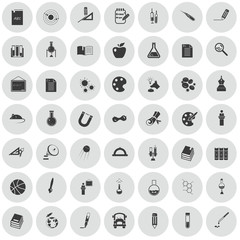 Set of forty nine science and education icons
