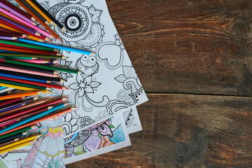 Coloring for adults and color pencils