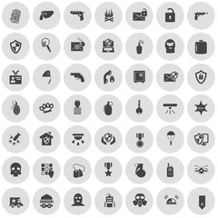 Set of forty nine military and police icons