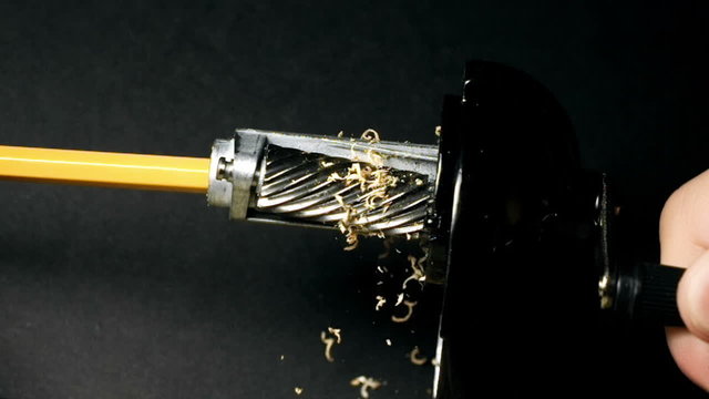 Pencil Sharpener With Shavings Super Slow Motion