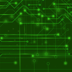 Modern Computer Technology Green Background. 