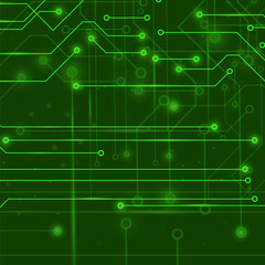 Naklejka premium Modern Computer Technology Green Background. 