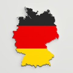 Silhouette of Germany map with flag