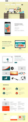 Business One page website design template. Vector Design.