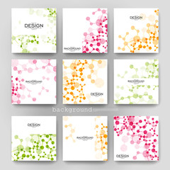 DNA molecule vector brochure template. Flyer Layout