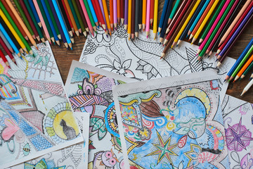 Coloring for adults and color pencils