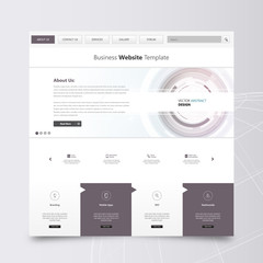 Clean Website Template, Vector Design