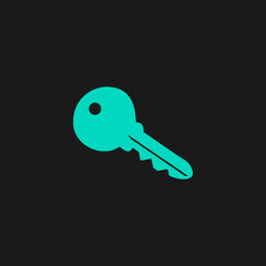 Key symbol isolated on background