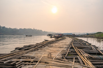 Fototapeta premium Raft port in morning.