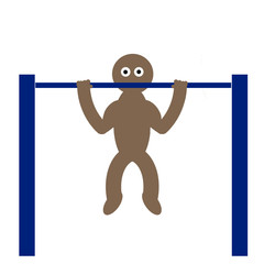 Kippy doing pullups