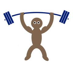 Kippy doing overhead barbell press