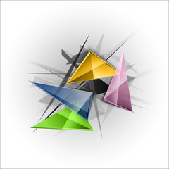  Sharp triangles on the abstract background. Vector busines temp