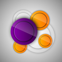 Abstract background with glossy circles. Glossy buttons. Vector