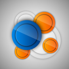 Abstract background with glossy circles. Glossy buttons. Vector