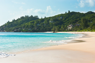 Fototapeta na wymiar Tropical beach at Mahe island Seychelles