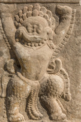Demon holding a shrins, Preah Khan, Cambodia