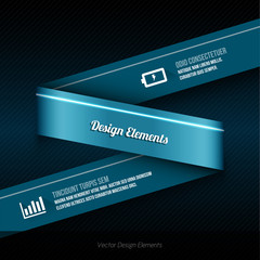 Modern business ribbon. Origami style banner. Vector design elem