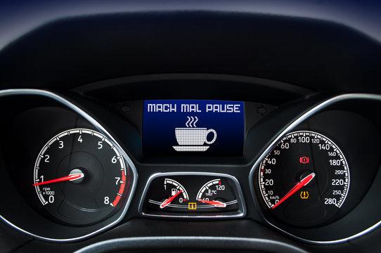Cockpit mit Mach mal Pause, M&uuml;digkeitswarner, M&uuml;digkeit, Warnung