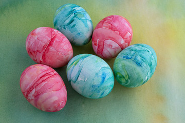 Watercolor painted Easter eggs 