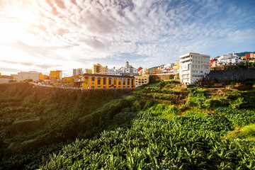 View on Los Sauces city on La Palma island in Spain © rh2010