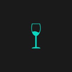 Wine glass vector icon. Alcohol drink symbol.