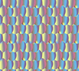 The pattern of the iridescent ovals