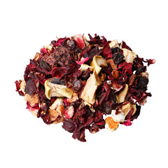 Fruit tea mix. Hibiscus, raspberries, candied peel, orange, lemo