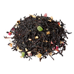 Mixture herbal floral fruit tea with petals, dry berries and fru