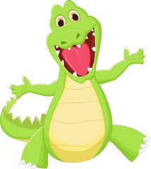 Naklejka premium happy crocodile cartoon