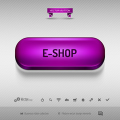 Purple button for webdesign or app. Vector design elements.