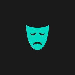 Sadness mask flat icon