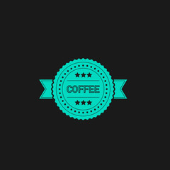 coffee label flat icon