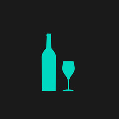 Bottle of wine and glass