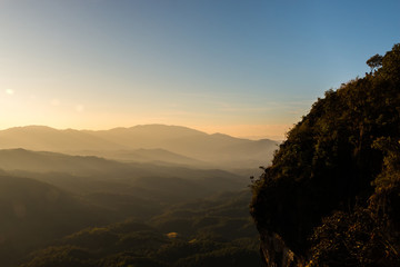sunset at Ngo Mon Viewpoint,Mae Taeng,Chiang Mai,Thailand