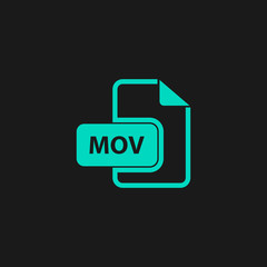 MOV video file extension icon vector.