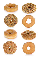 set of donut isolated on a white background