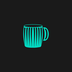 Vector illustration of empty beer mug.